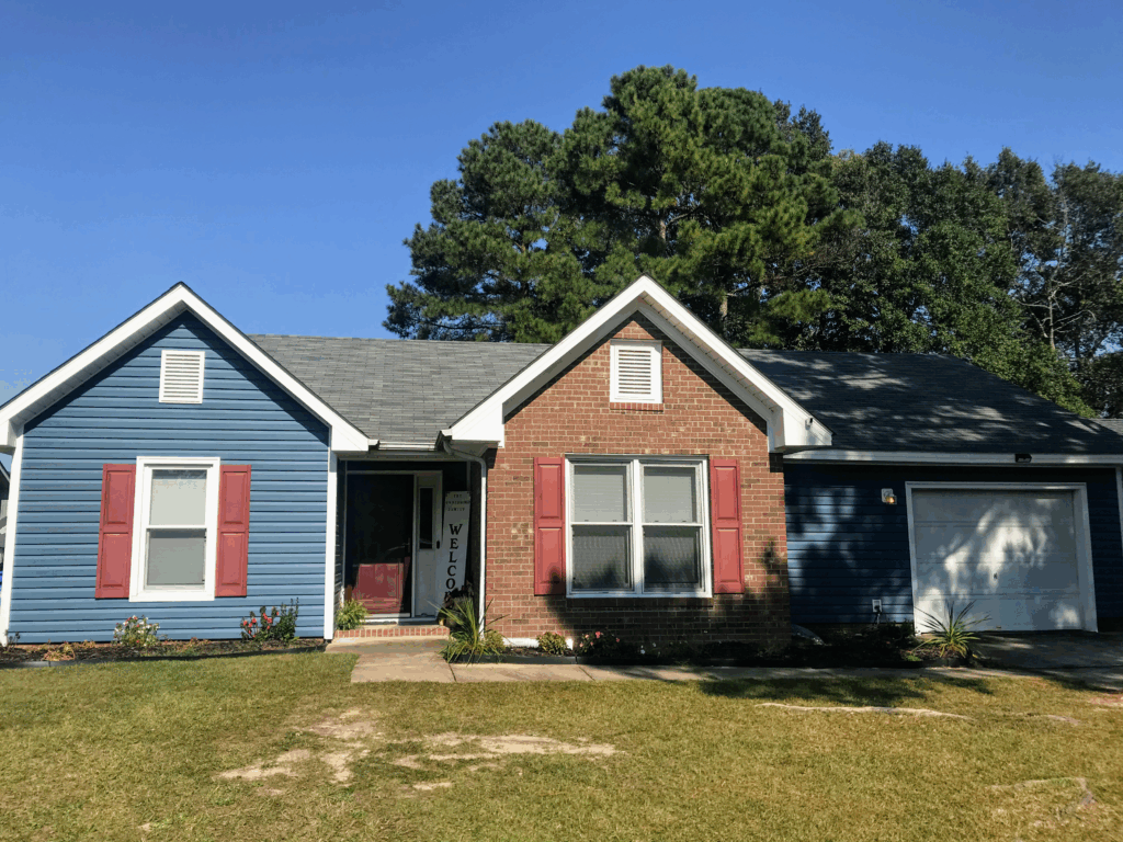Vinyl siding on a home in Fayetteville, NC