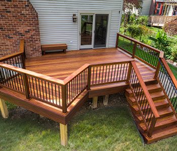 decks and patios fayetteville nc, m&d construction - wood with railings