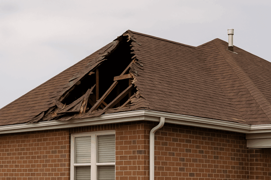 storm damage - roof replacement M&D Construction of Fayetteville, NC