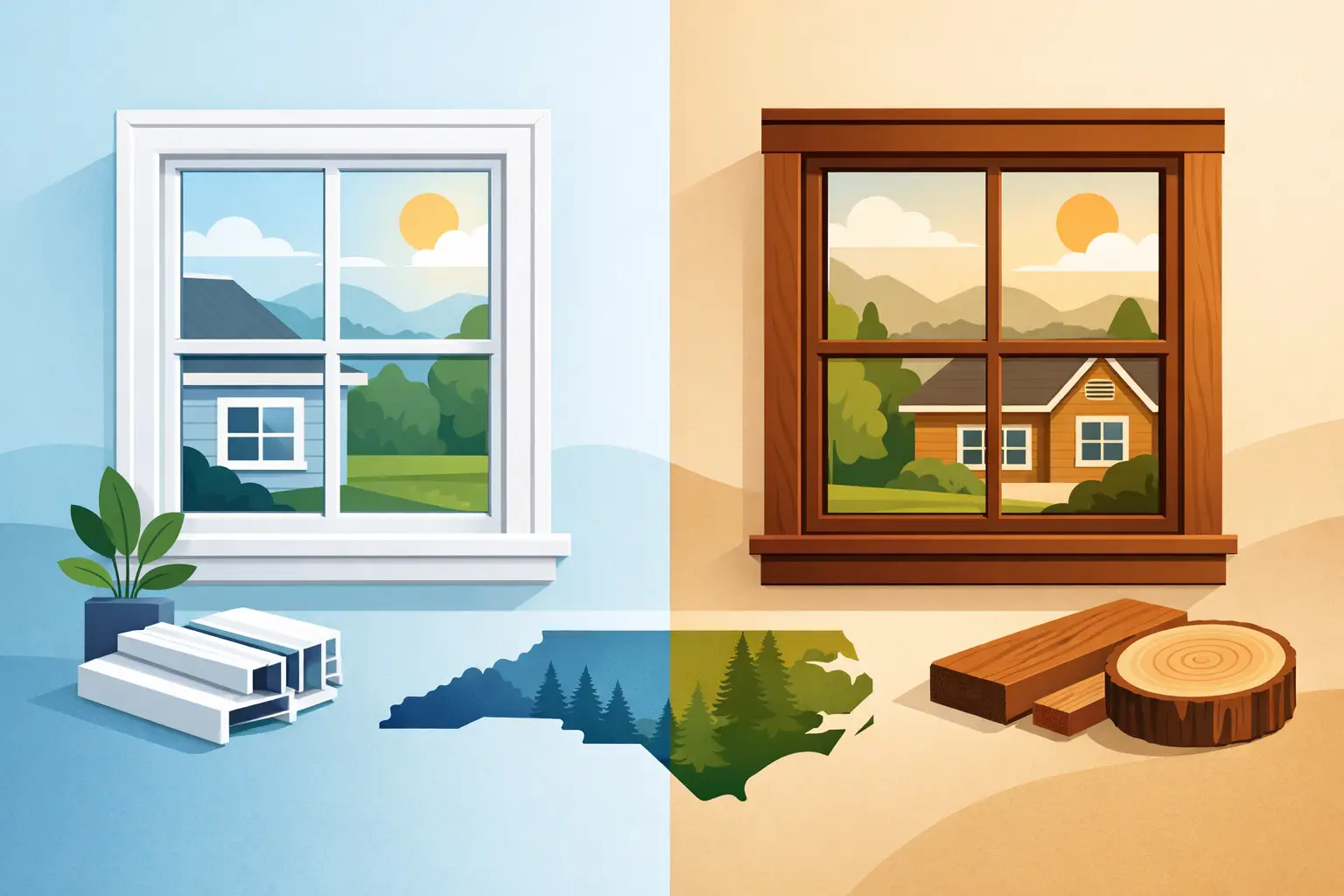 Vinyl Windows vs Wood for North Carolina Homes