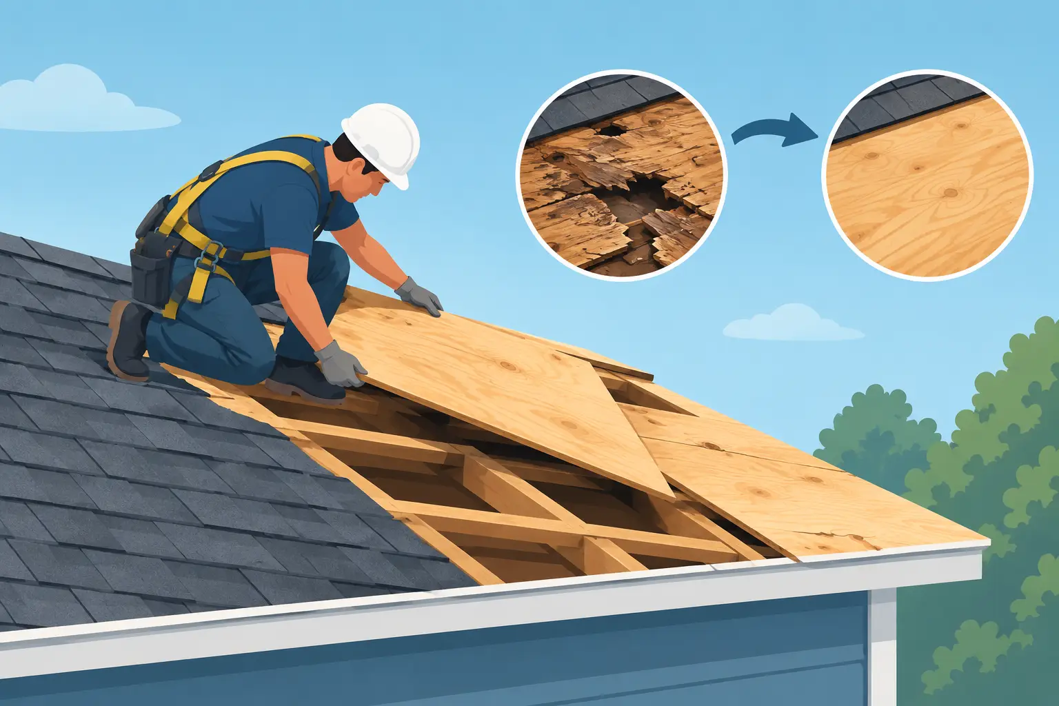 When to Replace Damaged Roof Decking Safely
